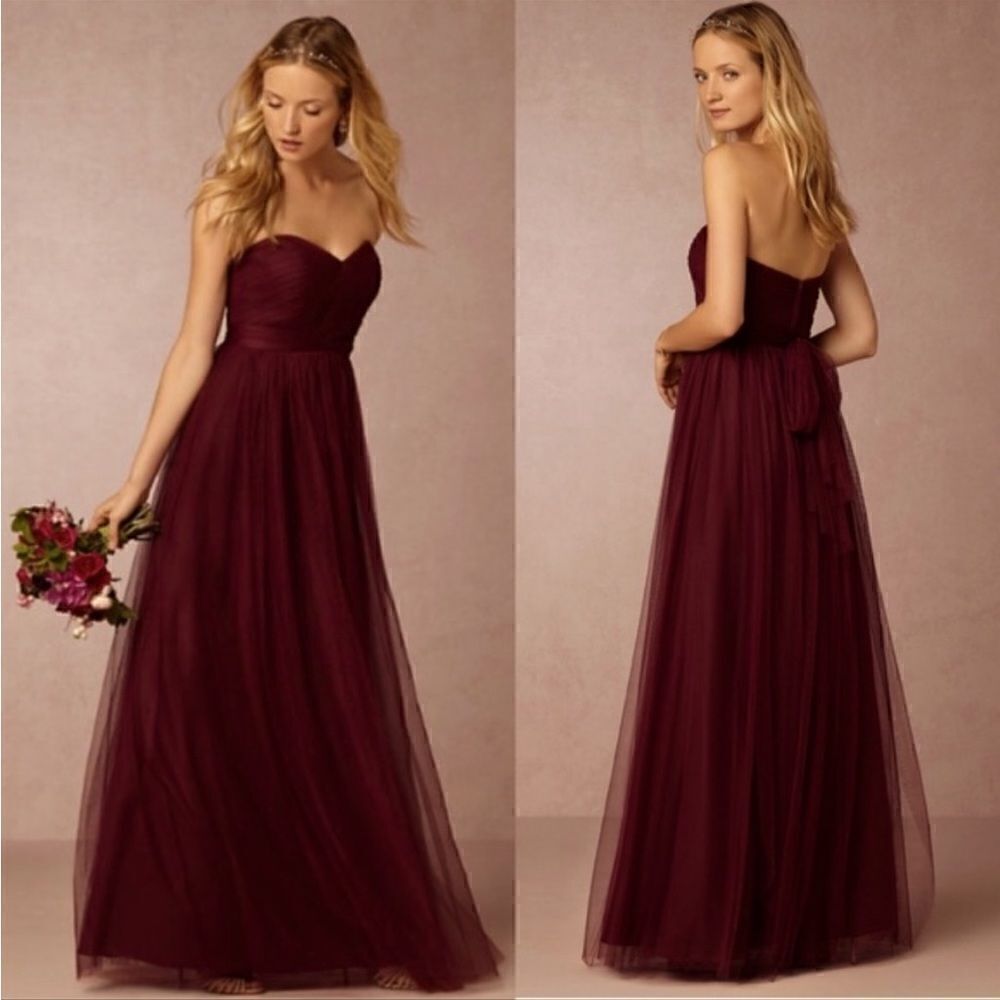 ‎Jenny Yoo Annabelle Convertible Sweetheart Bridesmaid Dress NEW Size 6 Cabernet